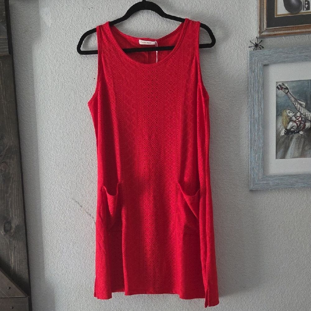 Fantaslook Red Sleeveless Dress Large